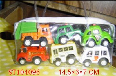 6PCS PULL BACK CAR - ST104096