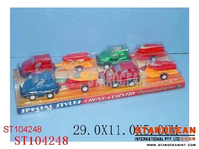 4IN1 PULL BACK CAR W/BOAT - ST104248