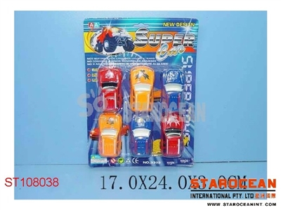 6IN1 PULL BACK CAR - ST108038