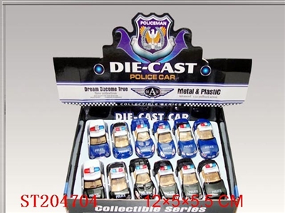 DIE-CAST POLICE CAR (12PCS) - ST204704