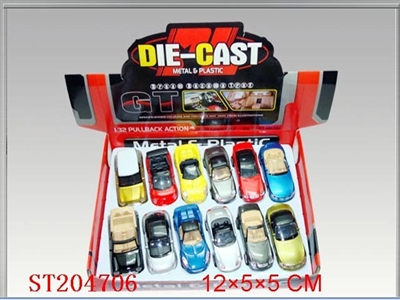 PULL BACK DIE-CAST CAR (12PCS) - ST204706