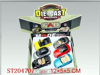PULL BACK DIE-CAST CAR (6PCS) - ST204707