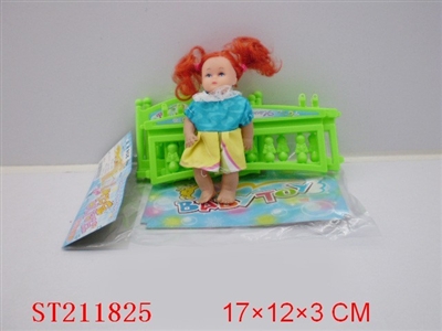 DOLL BED & CLOTHES(3 COLORS ASSORTED) - ST211825