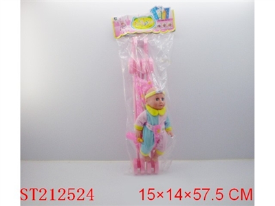 14INCH DOLL WITH IC & IRON STROLLER - ST212524