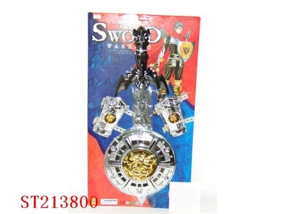 PLATED SWORD, CUFFS AND SHIELD WITH SOUND - ST213800