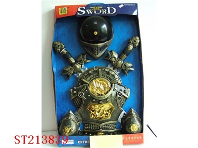 BRONZE-COLOURED KNIFE SWORD SET - ST213839