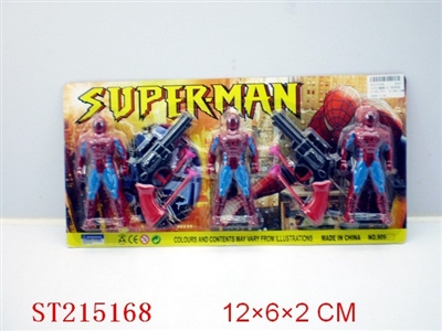 SPIDERMAN AND SOFT BUTTLE GUN WITHOUT LIGHT (3PCS) - ST215168