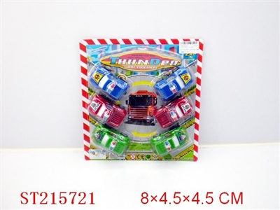PULL-BACK POLICE CAR(6PCD 3 STYLES 3 COLORS ASSORTED) - ST215721