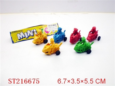6只庄滑龙骑摩托车（3款4色混装） - ST216675