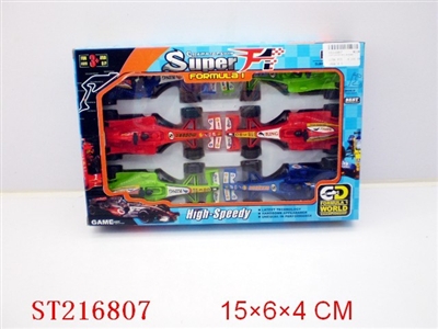 PULL-BACK F1 FORMULA CAR(6PCS 2 STYLES 3 COLORS ASSORTED) - ST216807