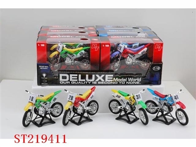6PCS DIE-CAST METAL CROSS-CRONTRY MITORBIKE WITH MUSIC (4 STYLES,RED,BLUE,YELLOW,GREEN)BATTRTY - ST219411