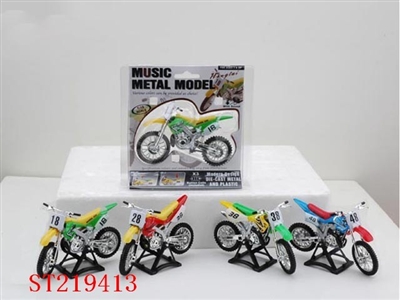 DIE-CAST METAL CROSS-CRONTRY MITORBIKE WITH MUSIC (4 STYLES,RED,BLUE,YELLOW,GREEN)BATTRTY - ST219413