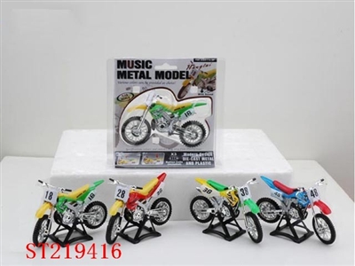 DIE-CAST METAL CROSS-CRONTRY MOTORBIKE WITH MUSIC (4 STYLES,RED,BLUE,YELLOW,GREEN) - ST219416