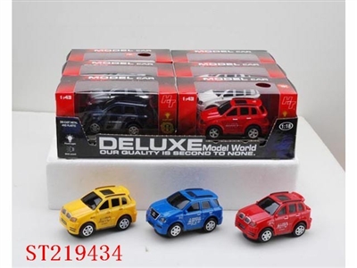 6PCS B/O CAR WITH LIGHT (2 STYLES 3 COLORS ASST) - ST219434