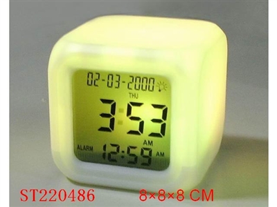 12 COLORS CHANING LCD CLOCK - ST220486