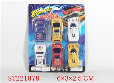 PULL-BACK CAR（6PCS 3 STYTLES 4 COLORS ASSORTED） - ST221878