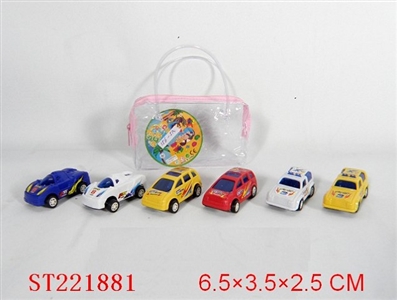 PULL-BACK CAR(6PCS 4 STYTLES 4 COLORS ASSORTED) - ST221881