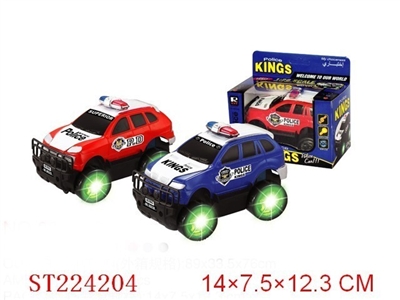 B/O POLICE CAR WHEEL WITH 4LIGHT(2 STYLES 3 COLORS) - ST224204
