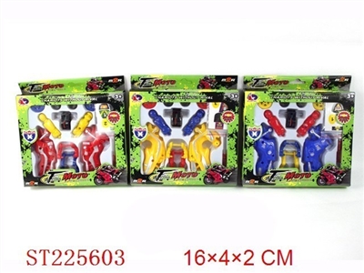 PULL-BACK SELF-ASSEMBLED MOTORCYCLE (3 STYLES ASSORTED) - ST225603
