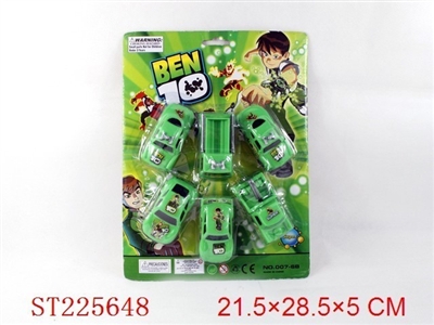 BEN10 PULL BACK CAR(6PCS) - ST225648