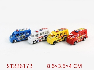 PULL-BACK POLICE CAR(4 COLORS ASSORTED) - ST226172