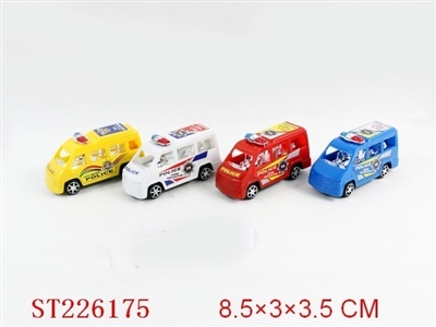 PULL-BACK POLICE (4PCS 4 COLORS ASSORTED) - ST226175