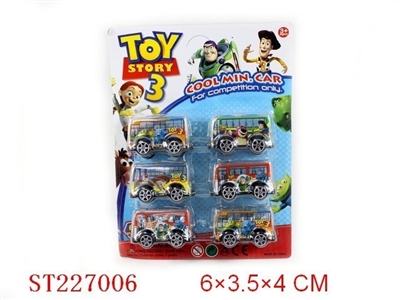 PULL-BACK CAR(6PCS 4 STYLES ASSORTED) - ST227006