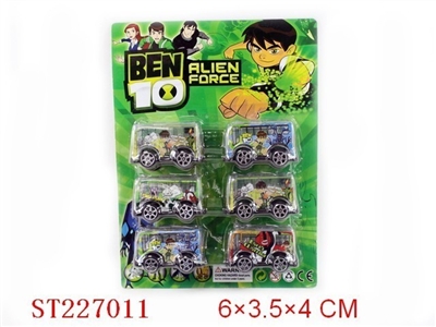 BEN10PULL-BACK CAR(6PCS 4 STYLES ASSORTED) - ST227011