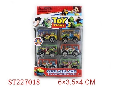 PULL-BACK CAR(6PCS 4 STYLES ASSORTED) - ST227018