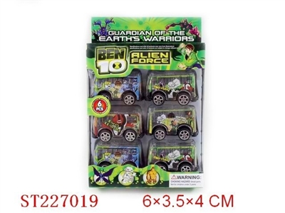 BEN10 PULL-BACK CAR(6PCS 4 STYLES ASSORTED) - ST227019