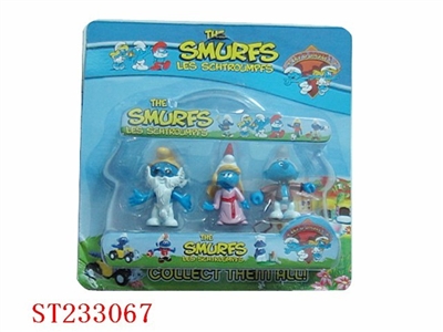 3PCS SMURFS TOYS,5ASSTD - ST233067