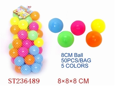8CM BALL( 5 COLOR ) 50PCS - ST236489