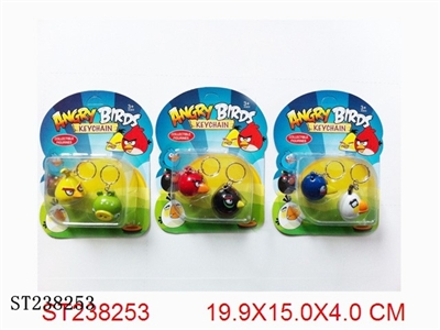 ANGRY BIRDS KEY RING (2PCS, MIXED 6 KINDS) - ST238253