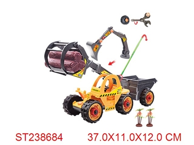 二款拆装惯性佛手拖斗车(木条.2树) - ST238684
