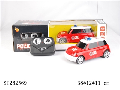 1：24红色警车（带警笛音乐声）遥控车 - ST262569