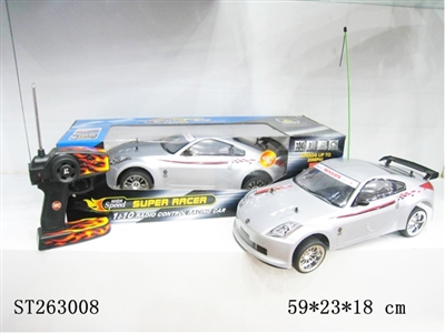 1:10PVC彩印车壳五通遥控车(带4PCS红蓝双闪轮毂灯） - ST263008