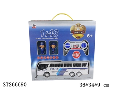 四通遥控巴士-警察款，配两个公仔，明窗 - ST266690