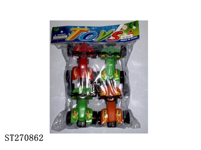 8cm实色回力沙滩摩托车（4款红橙青3色 4只装） - ST270862