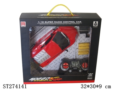 1:18四通明窗遥控赛车带前后灯(奥迪R8)包电 - ST274141