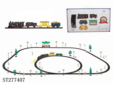 B/O CLASSIC RAIL TRIAN SET WITH BUS SHELTER & LIGHT /106PCS - ST277407