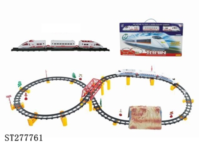 电动立体轨道火车配天桥和山洞(带灯光,88PCS) - ST277761