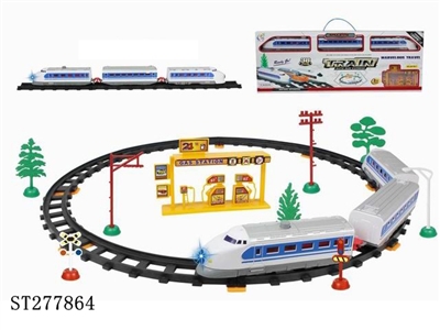 B/O RAILCAR WITH OIL STATION & LIGHT /38PCS - ST277864
