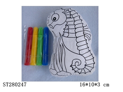 graffiti sea horse w/colored pens - ST280247