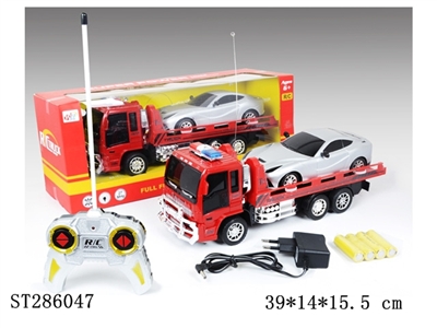 四通遥控拖头车带灯光包充电拖惯性法拉利车 - ST286047