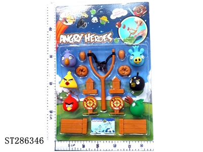 6*3 INCH ANGRY BIRDS + 8 INCH SLINGSHOT + BUILDING BLOCK(FULL SET) + CARDS - ST286346