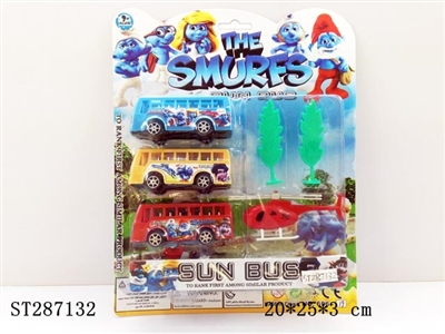 3 BUSES WITH TREE AND AIRPLANE - ST287132