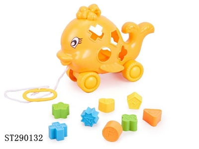 WHALE BUILDING BLOCK WITH PULL LINE - ST290132