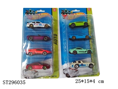 1:64 SLIDING METAL CAR (4PCS/SET) - ST296035