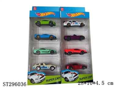 1:64 SLIDING METAL CAR (4PCS/SET) - ST296036
