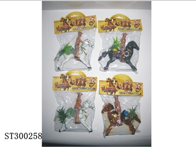 COWBOY WITH HORSE SET (MIXED 4 KINDS) - ST300258